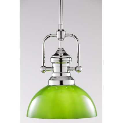 Jupiter 2071 - Lampadario su asta PLATINO 1xE27/15W/230V verde/cromo lucido