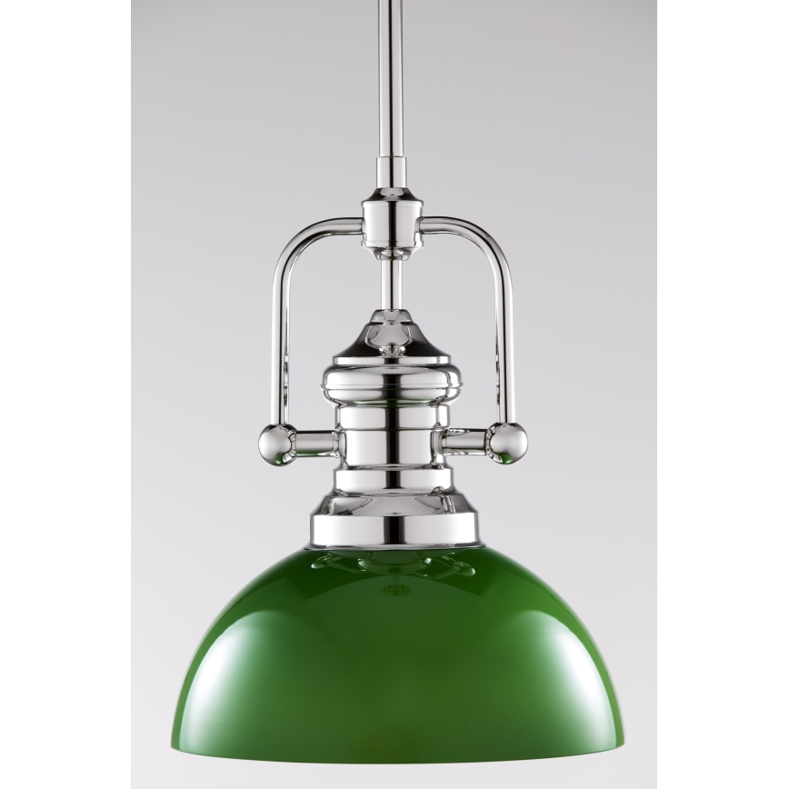 Jupiter 2071 - Lampadario su asta PLATINO 1xE27/15W/230V verde/cromo lucido