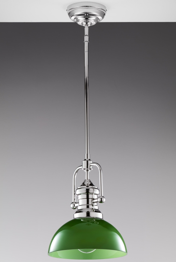 Jupiter 2071 - Lustre sur tige PLATINO 1xE27/15W/230V vert/chrome brillant