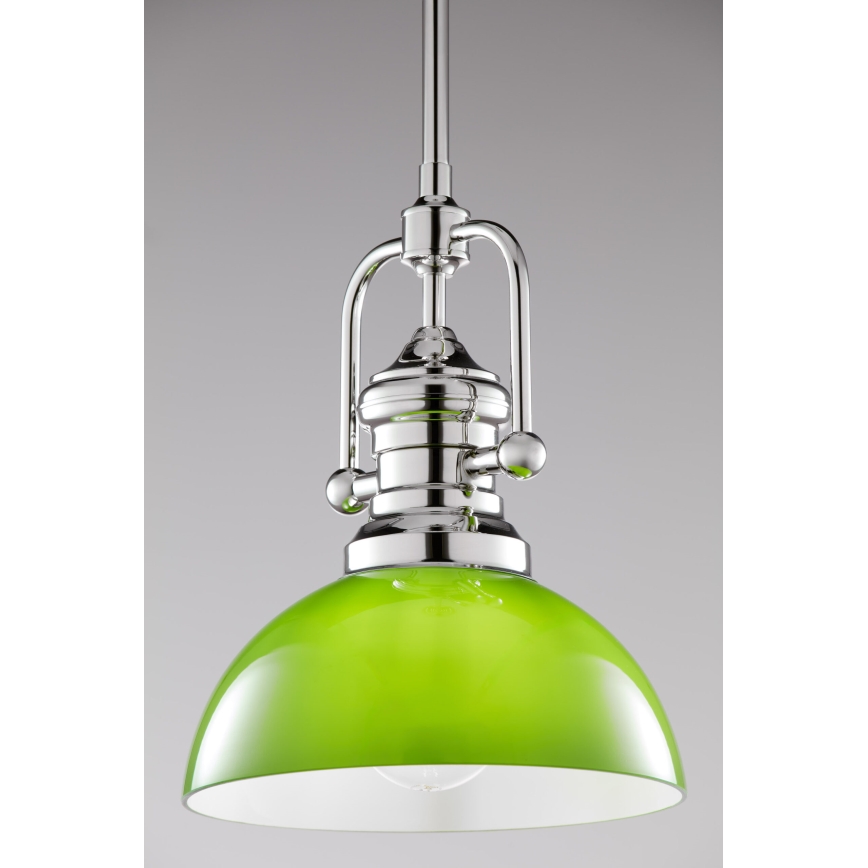 Jupiter 2071 - Lustre sur tige PLATINO 1xE27/15W/230V vert/chrome brillant