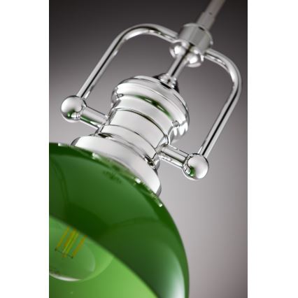Jupiter 2071 - Lustre sur tige PLATINO 1xE27/15W/230V vert/chrome brillant