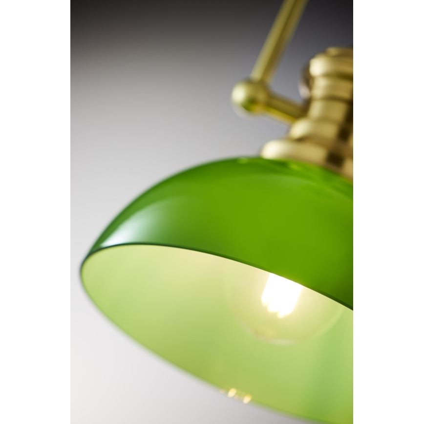 Jupiter 2073 - Lampada a sospensione su asta PLATINO 1xE27/15W/230V verde/oro