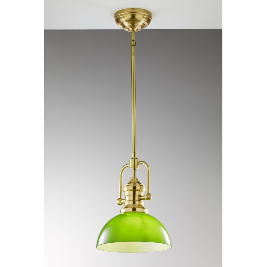 Jupiter 2073 - Lampada a sospensione su asta PLATINO 1xE27/15W/230V verde/oro