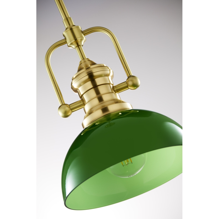 Jupiter 2073 - Lampada a sospensione su asta PLATINO 1xE27/15W/230V verde/oro