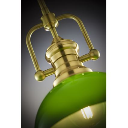 Jupiter 2073 - Lampada a sospensione su asta PLATINO 1xE27/15W/230V verde/oro