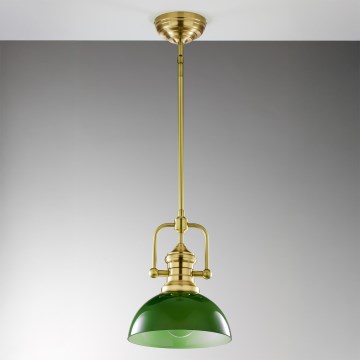 Jupiter 2073 - Suspension sur tige PLATINO 1xE27/15W/230V vert/doré