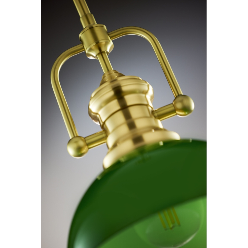Jupiter 2073 - Suspension sur tige PLATINO 1xE27/15W/230V vert/doré