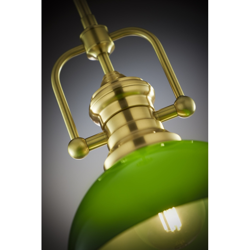 Jupiter 2073 - Suspension sur tige PLATINO 1xE27/15W/230V vert/doré