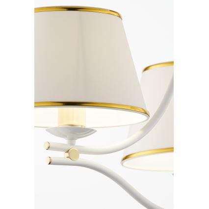 Jupiter 2085 - Kronleuchter mit Kette SAMBA 3xE27/15W/230V weiß/gold