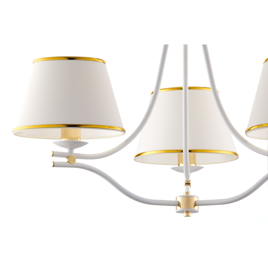 Jupiter 2085 - Lampadario a catena SAMBA 3xE27/15W/230V bianco/oro