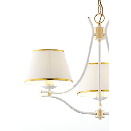 Jupiter 2085 - Lustre sur chaîne SAMBA 3xE27/15W/230V blanc/doré
