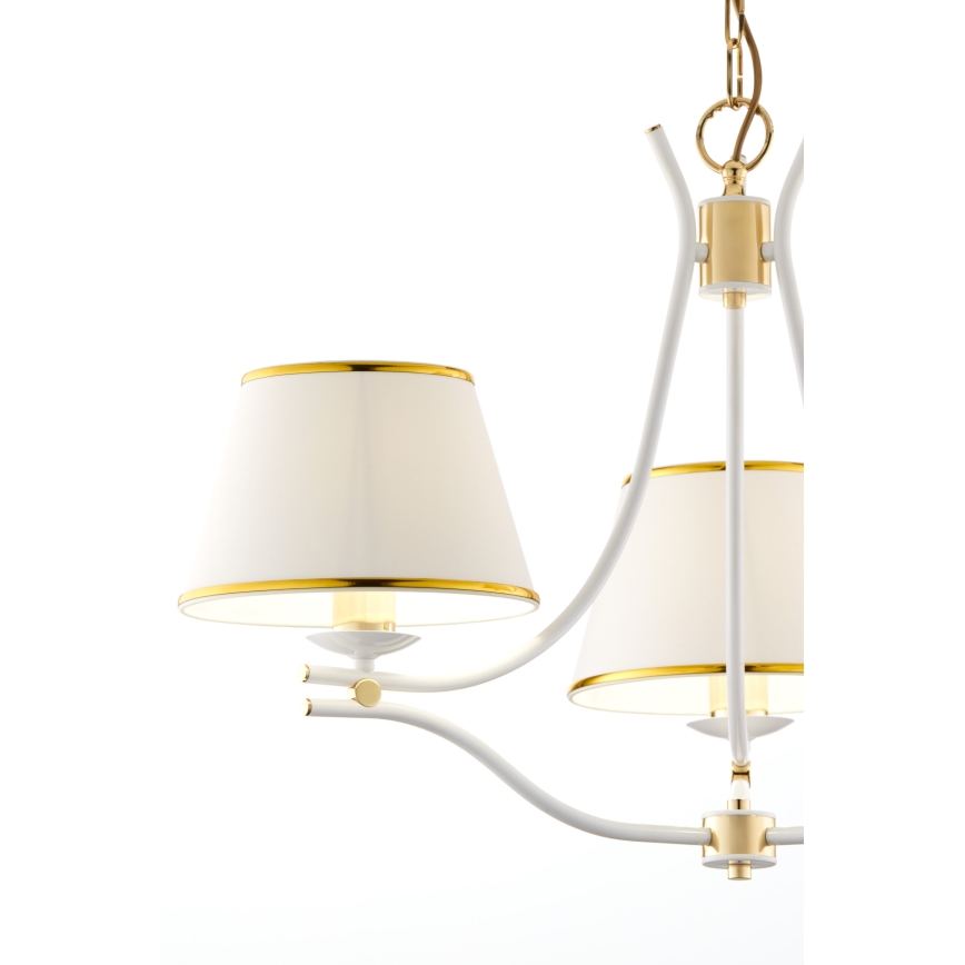 Jupiter 2085 - Lustre sur chaîne SAMBA 3xE27/15W/230V blanc/doré