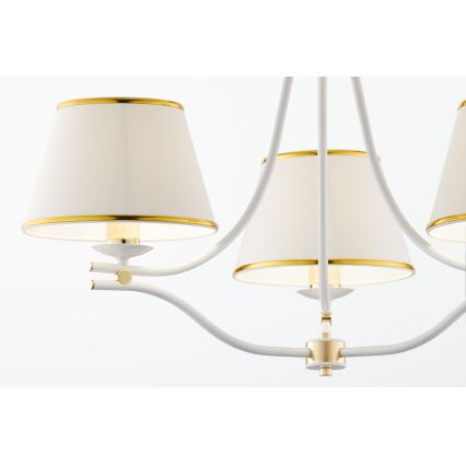 Jupiter 2085 - Lustre sur chaîne SAMBA 3xE27/15W/230V blanc/doré