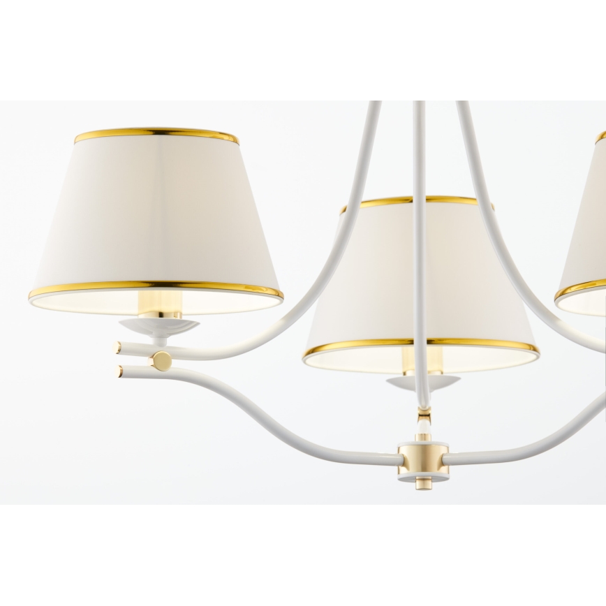 Jupiter 2085 - Lustre sur chaîne SAMBA 3xE27/15W/230V blanc/doré
