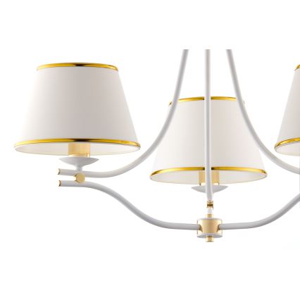 Jupiter 2085 - Lustre sur chaîne SAMBA 3xE27/15W/230V blanc/doré