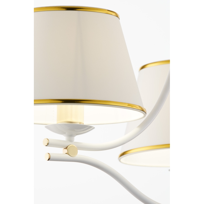 Jupiter 2085 - Lustre sur chaîne SAMBA 3xE27/15W/230V blanc/doré