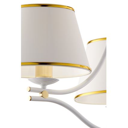 Jupiter 2085 - Lustre sur chaîne SAMBA 3xE27/15W/230V blanc/doré