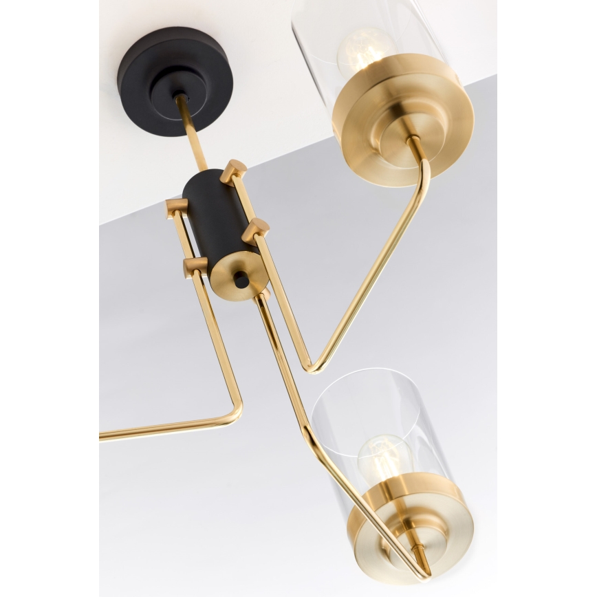 Jupiter 2087 - Lustre sur tige RAMIREZ 3xE27/15W/230V doré/noir