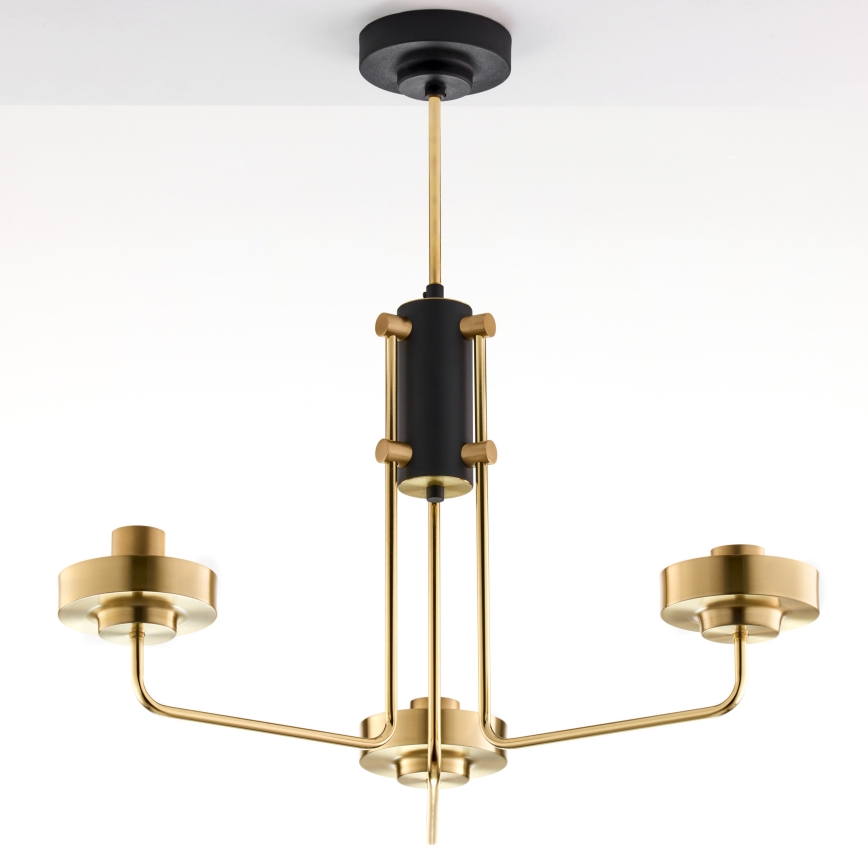 Jupiter 2087 - Lustre sur tige RAMIREZ 3xE27/15W/230V doré/noir
