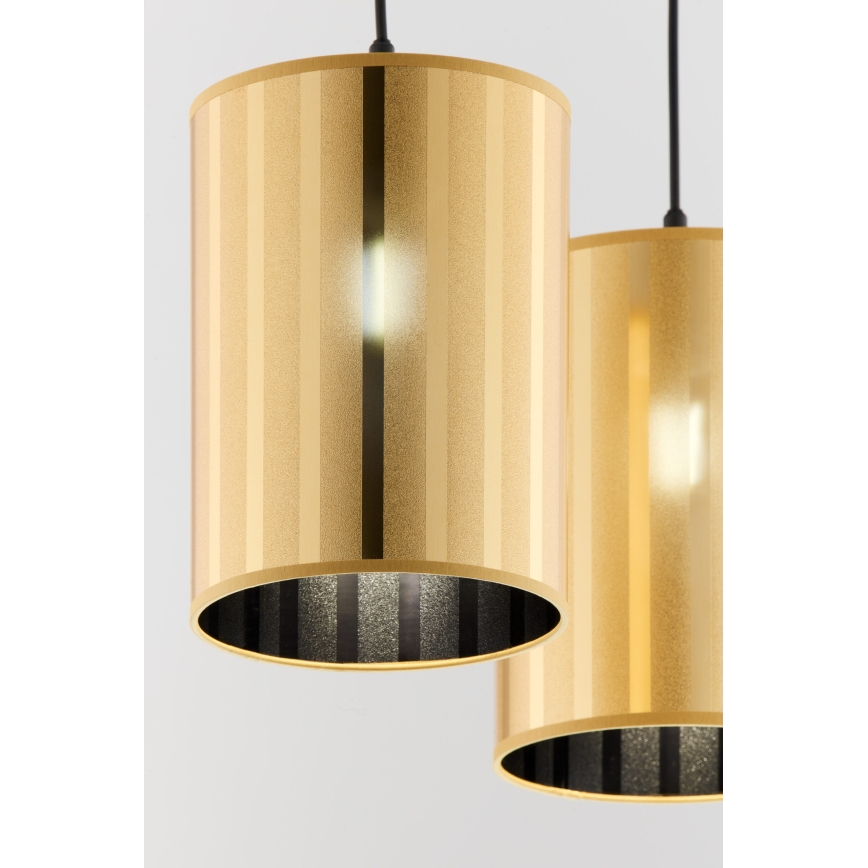 Jupiter 2091 - Lampadario a sospensione CORTINA con cavo 2xE27/15W/230V oro/nero