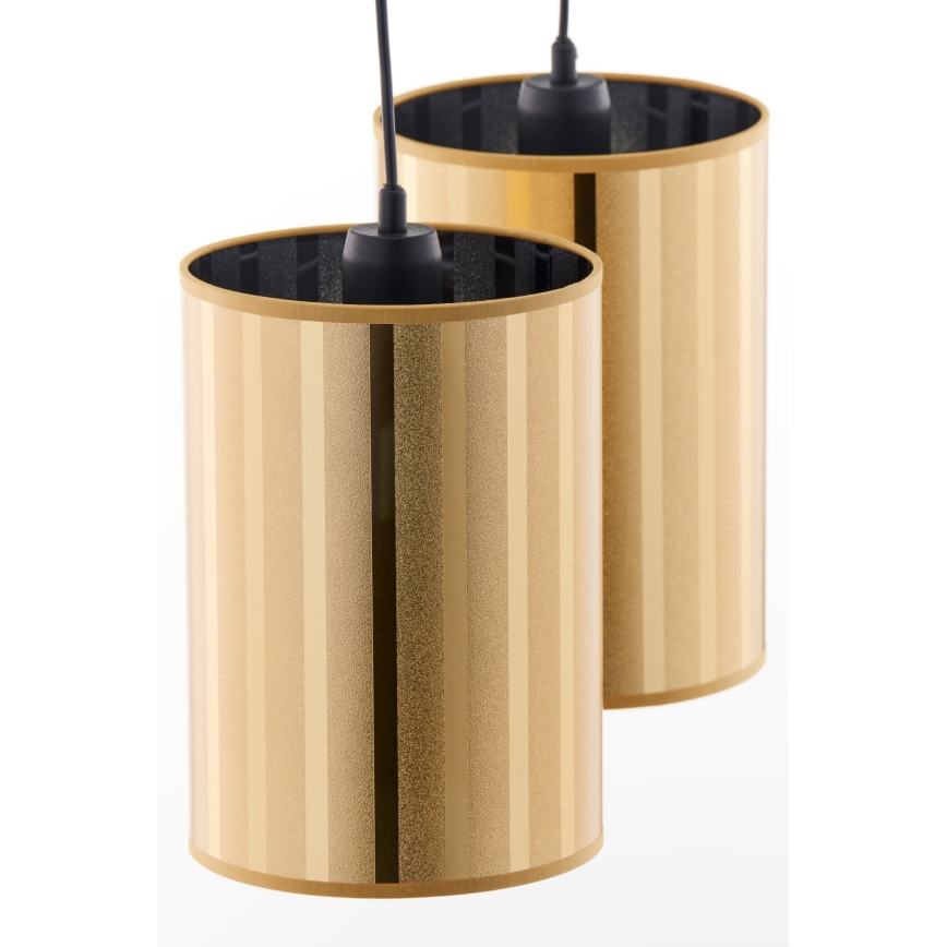Jupiter 2091 - Lampadario a sospensione CORTINA con cavo 2xE27/15W/230V oro/nero