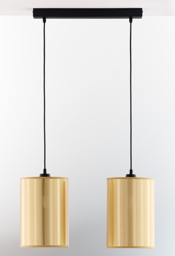 Jupiter 2091 - Pendelleuchte CORTINA mit Kabel 2xE27/15W/230V gold/schwarz