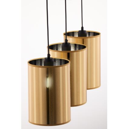 Jupiter 2092 - Suspension sur câble CORTINA 3xE27/15W/230V doré/noir