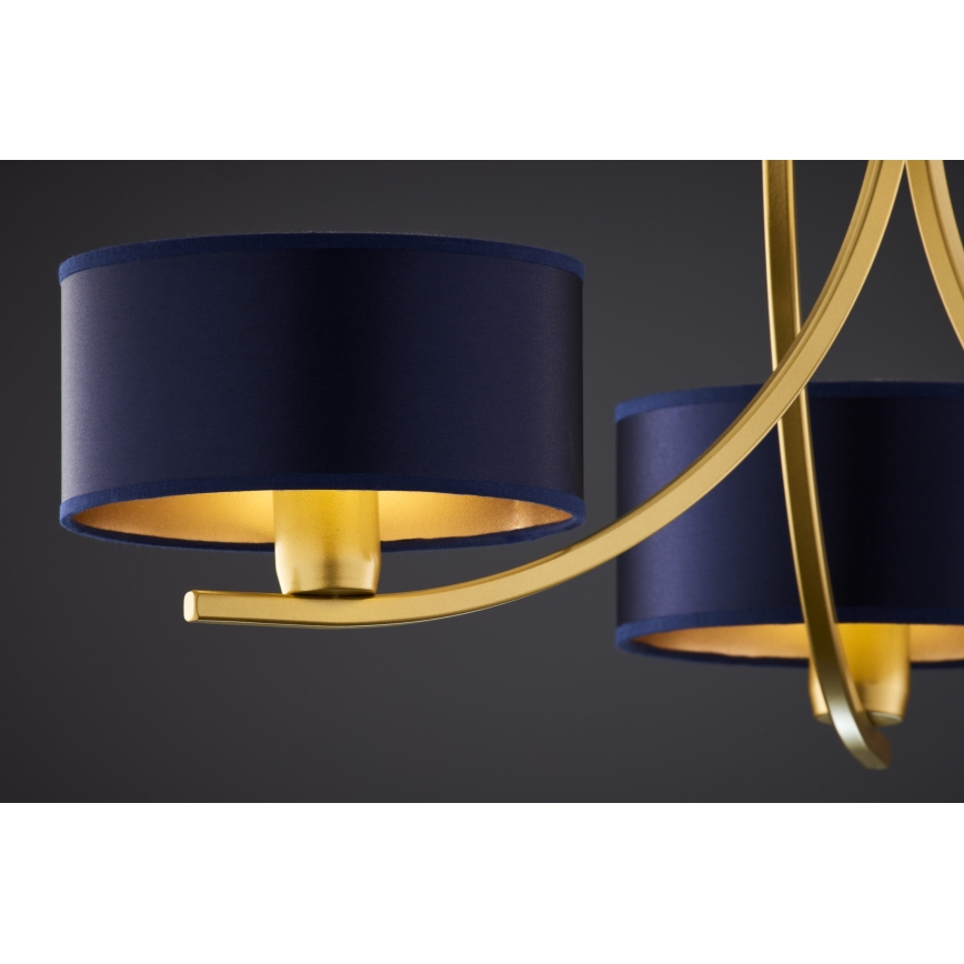 Jupiter 2093 - Pendelleuchte mit Kette ARTHUR 3xE27/15W/230V blau/gold