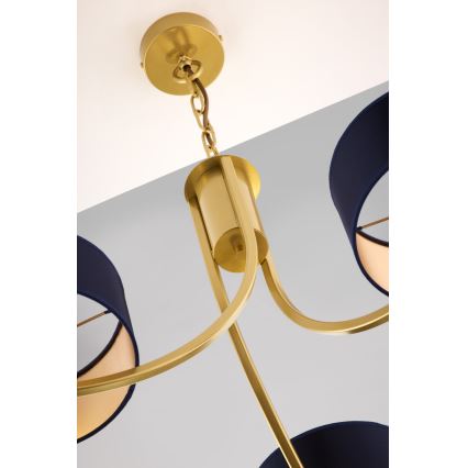 Jupiter 2093 - Pendelleuchte mit Kette ARTHUR 3xE27/15W/230V blau/gold
