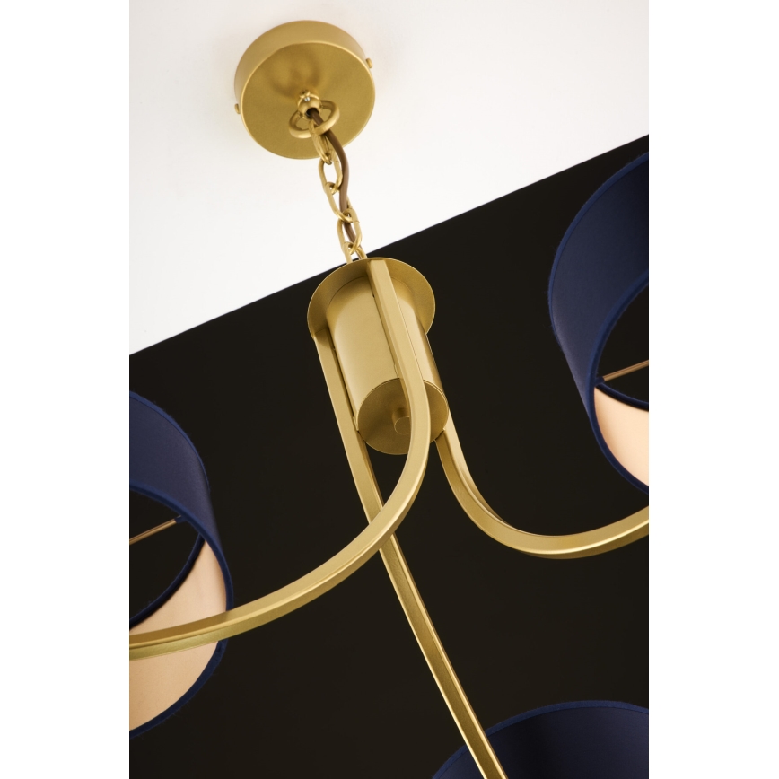 Jupiter 2093 - Pendelleuchte mit Kette ARTHUR 3xE27/15W/230V blau/gold