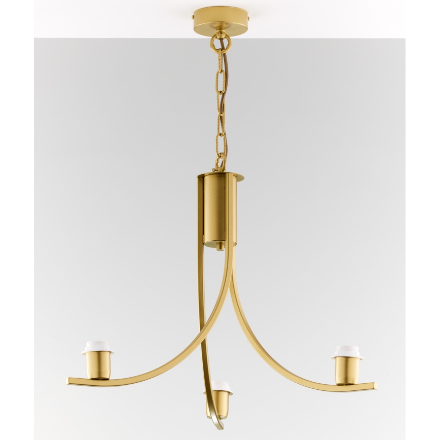 Jupiter 2093 - Pendelleuchte mit Kette ARTHUR 3xE27/15W/230V blau/gold