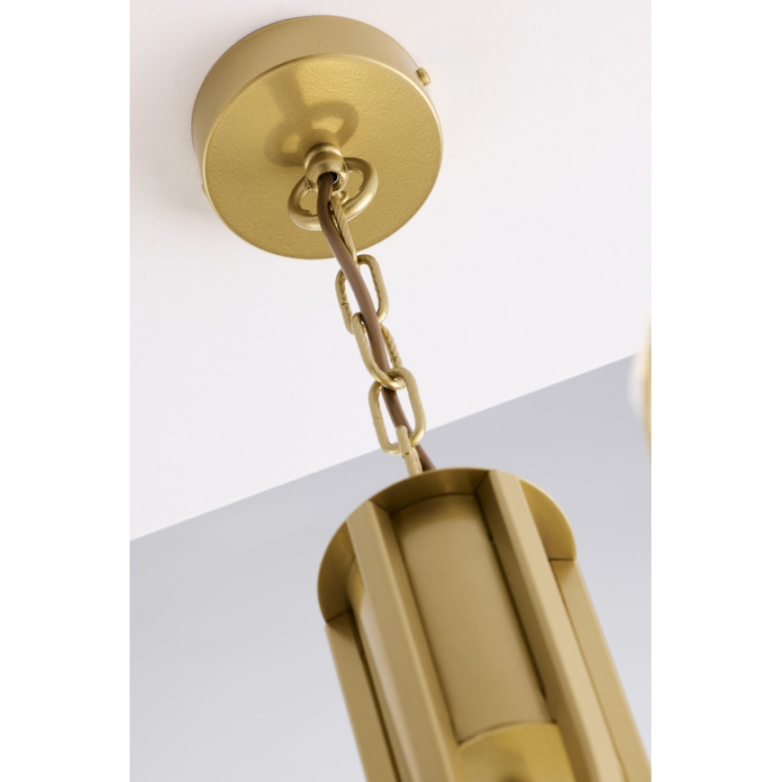Jupiter 2095 - Lampadario con catena ARTHUR 6xE27/15W/230V blu/oro