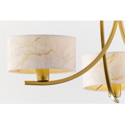 Jupiter 2096 - Lampadario a catena ARTHUR 3xE27/15W/230V bianco/oro/effetto marmo