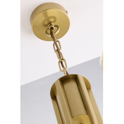 Jupiter 2096 - Lampadario a catena ARTHUR 3xE27/15W/230V bianco/oro/effetto marmo