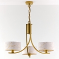 Jupiter 2096 - Lustre sur chaîne ARTHUR 3xE27/15W/230V blanc/doré/décor marbre