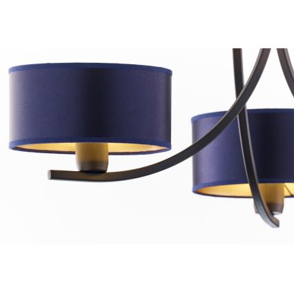 Jupiter 2099 - Kronleuchter an Kette ARTHUR 3xE27/15W/230V blau/schwarz