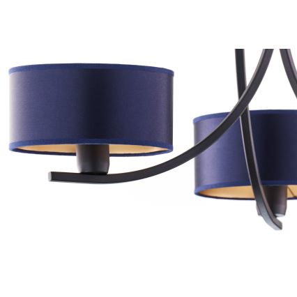 Jupiter 2099 - Kronleuchter an Kette ARTHUR 3xE27/15W/230V blau/schwarz