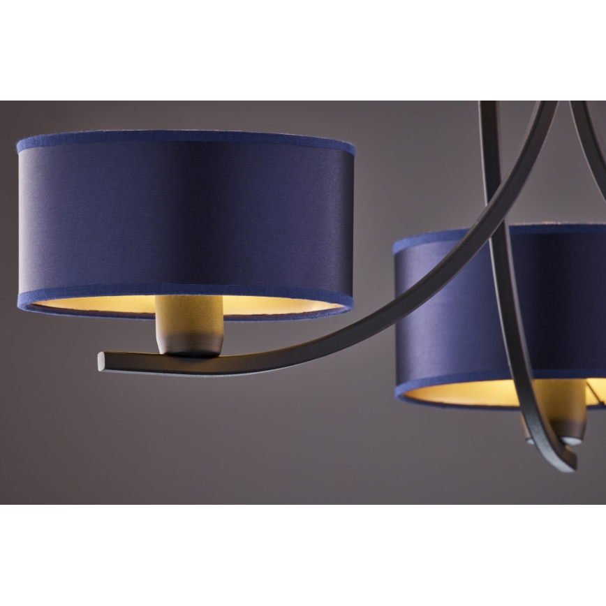 Jupiter 2099 - Lampadario a catena ARTHUR 3xE27/15W/230V blu/nero