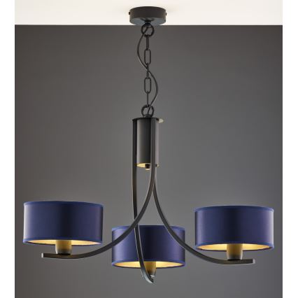 Jupiter 2099 - Lustre sur chaîne ARTHUR 3xE27/15W/230V bleu/noir