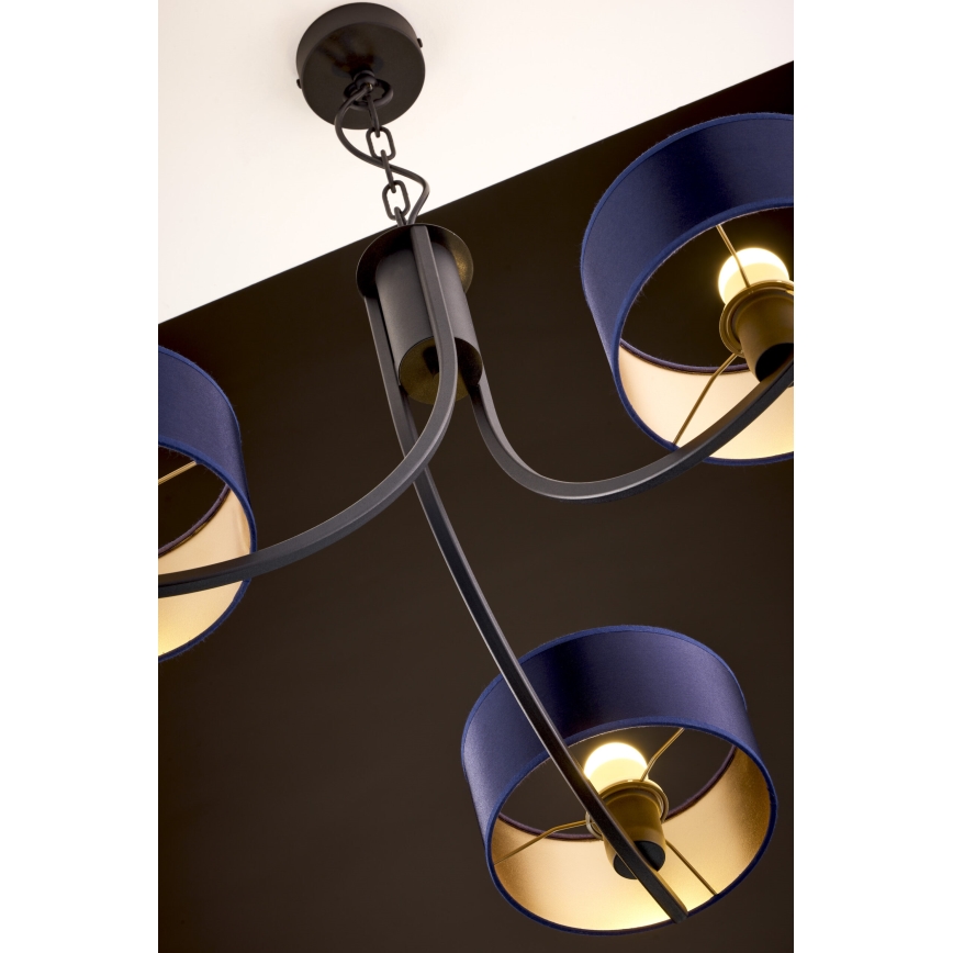 Jupiter 2099 - Lustre sur chaîne ARTHUR 3xE27/15W/230V bleu/noir