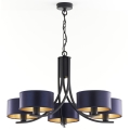 Jupiter 2101 - Lampadario con catena ARTHUR 5xE27/15W/230V blu/nero