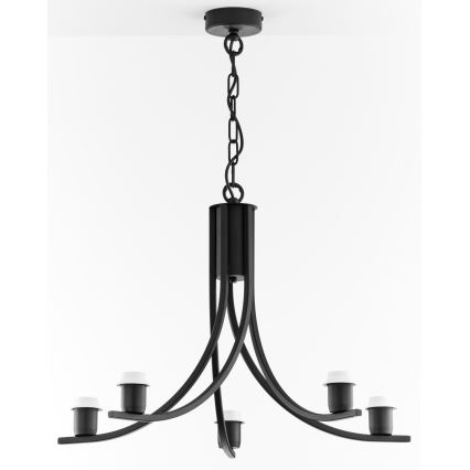 Jupiter 2101 - Lampadario con catena ARTHUR 5xE27/15W/230V blu/nero