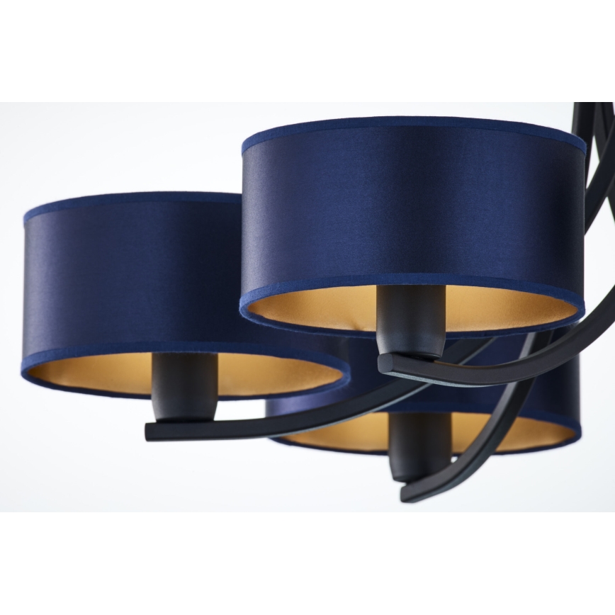 Jupiter 2102 - Lampadario a catena ARTHUR 6xE27/15W/230V blu/nero