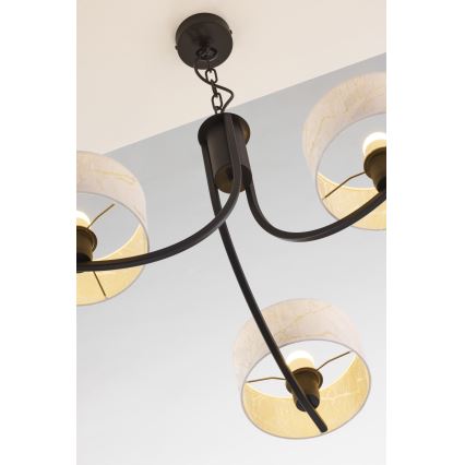 Jupiter 2103 - Lampadario a catena ARTHUR 3xE27/15W/230V bianco/nero/finitura effetto marmo