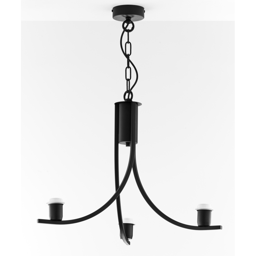 Jupiter 2103 - Lampadario a catena ARTHUR 3xE27/15W/230V bianco/nero/finitura effetto marmo