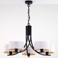 Jupiter 2104 - Lustre à chaîne ARTHUR 5xE27/15W/230V blanc/noir/décor marbre
