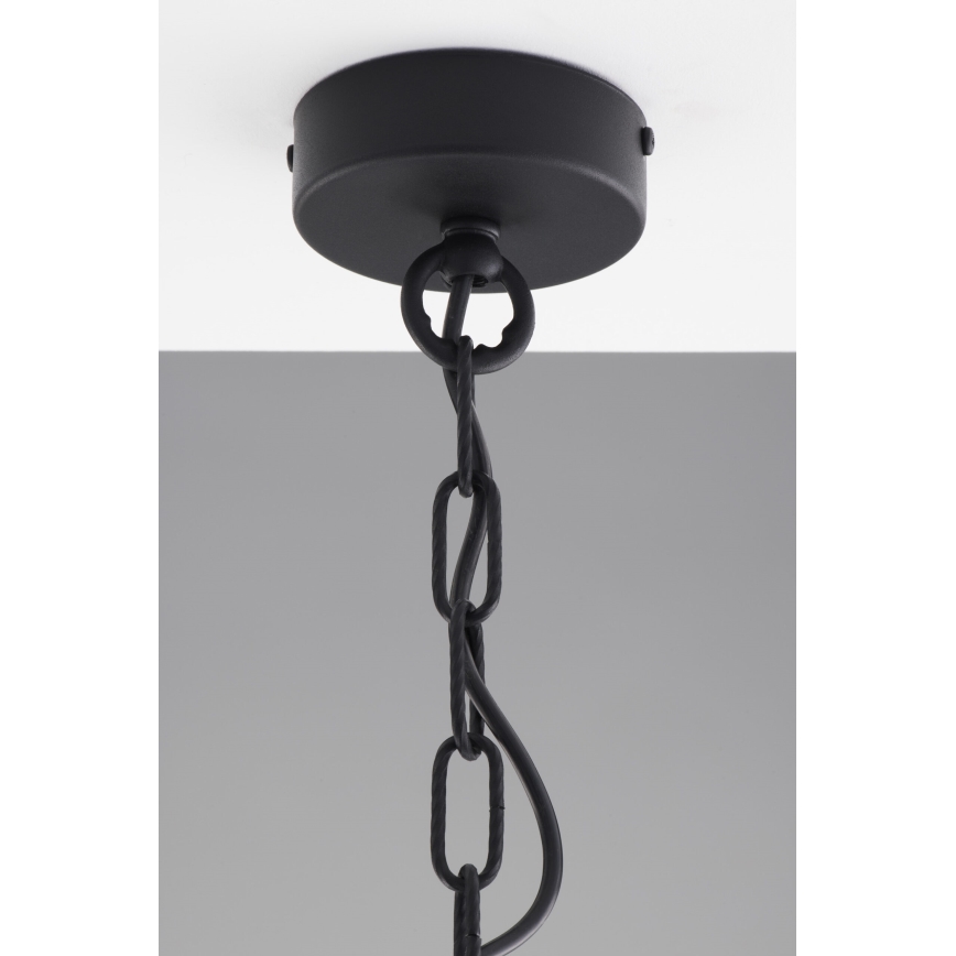 Jupiter 2107 - Lampadario a catena ARTHUR 5xE27/15W/230V nero/arancione/finitura effetto marmo