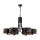 Jupiter 2108 - Kronleuchter an Kette ARTHUR 6xE27/15W/230V schwarz/orange/Marmor-Dekor