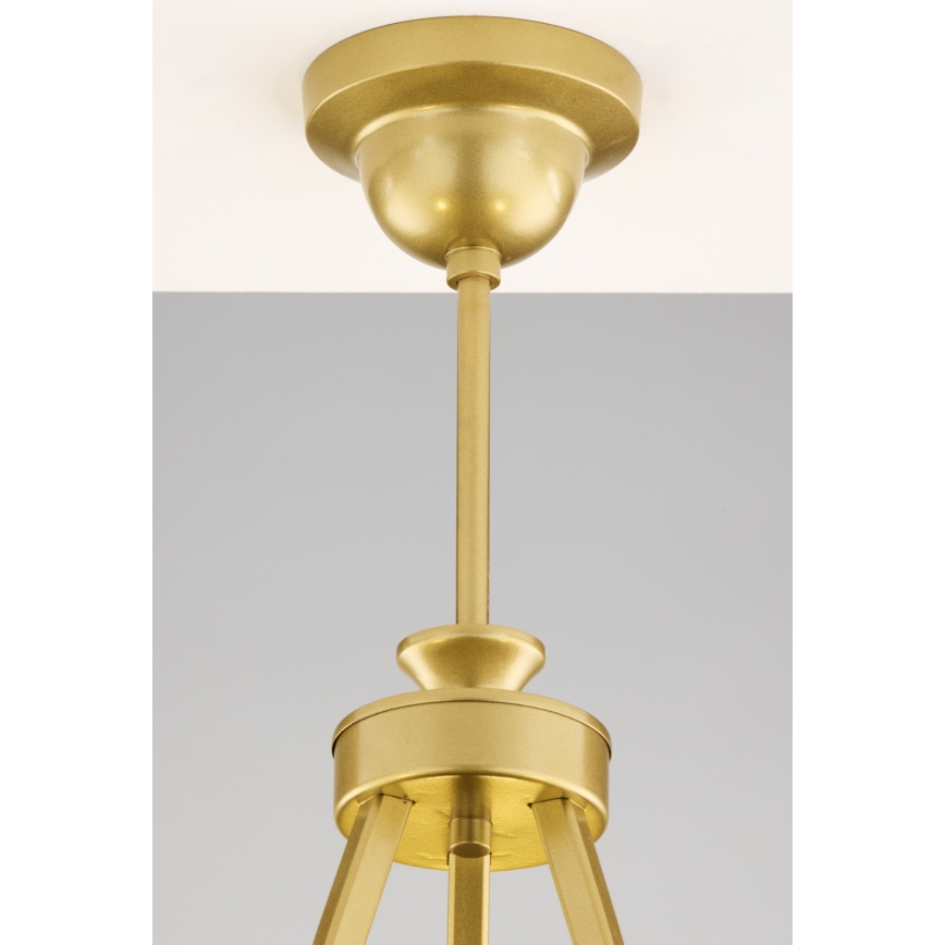 Jupiter 2109 - Deckenleuchte an Stange KASZMIR 3xE27/15W/230V weiß/gold/Marmor-Dekor