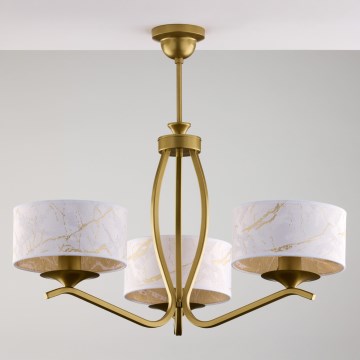 Jupiter 2109 - Lampadario a stelo KASZMIR 3xE27/15W/230V bianco/dorato/effetto marmo